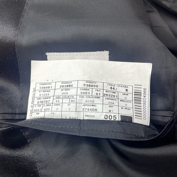 Armani Collezioni Men Wool Tuxedo Blazer 44R  Black Single Breasted Satin Lapel - Picture 10 of 11
